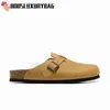 Designer Boston Hausschuhe Kork Flache Slides Männer Frauen Sandalen Birken Slide Plattform Slipper Tasche Head Pull Leder Flip Flop