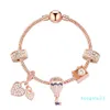 2020 novo estilo charme pulseira feminina moda contas pulseira banhado a ouro rosa diy pingentes pulseiras jóias meninas we9093434