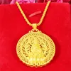 Pendant Necklaces Hi Long Not Fade Unisex Hollow Out 24K Gold Guangying Necklace For Wedding Jewelry With Chain Choker Birthday Gift