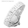 Watch Bands hochwertige Perlenkeramik Uhrenband 16mm 19mm schwarzes weißes Armband für J12 Frauen und männliche Modekette Geschenk Toolwatch H2028