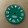 Kits de réparation de montres, cadran modifié littéral brillant de 28.5mm NH36 NH35 vert lumineux pour le mouvement 369 avec LOGO S