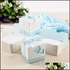 Confezione regalo 50 Pz / lotto Confetti Mariage Confezione di caramelle Decorazioni per scatole regalo Scatole di caramelle a forma di cuore con scomparti per dolci Matrimonio Ba Dhjni