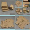 Cadeau cadeau 50pcs boîte de carton épais papier kraft petit emballage cadeau naturel brun carton bijoux vierge ondulé 220427 Drop Deliv Dhhit