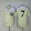 Proword Air01 Vintage 3 Babe Ruth Jersey 7 Mantle 4 Lou Gehrig 5 Joe DiMaggio Weiß Creme Grau Retro Baseball