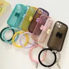 Fashion Simple Crystal Clear Soft TPU Silicone Cases Rubber Gel Shockproof Cover with Bow & Lanyard Hand Strap Wrist for Iphone 14 13 12 11 Pro Max XR XS Max 8 7 6S Plus