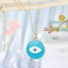 Collier pendentif yeux maléfiques en émail pour femmes bijoux gros yeux turcs colliers tour de cou