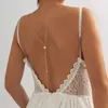 Ketten Purui Mode Einfache Lange Quasten Halskette f￼r Frauen Imitation Perle Sexy K￶rperkette Hochzeit Schmuck Geschenk