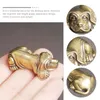 Dekorativa figurer Dog mässingsstaty Animal valpdekor figur Zodiac Shui feng miniatyr prydnadsskulptur kinesisk dekoration skrivbord