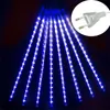 Saiten Meteorschauer Regenlicht 384 LED Weihnachten Schnee fallen Eiszapfen Outdoor Regentropfen Lichter 50 cm 8 Röhren Weihnachtsbaum