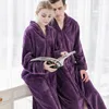 Men's Sleepwear Women Winter Extra Long Thick Warm Bath Robe Plus Size Zipper Flannel Peignoir Pregnant Bathrobe Men Coral Fleece Robes