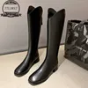 Bottes YTMDWAT 2022 nouvelle mode genou haute femmes hiver talon épais Stretc Long sans lacet automne chaussures femme longueur 34-43 Y2210