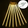 Saiten Meteorschauer Regenlicht 384 LED Weihnachten Schnee fallen Eiszapfen Outdoor Regentropfen Lichter 50 cm 8 Röhren Weihnachtsbaum