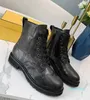 Boots Luxury Designer Signature Black Leather Biker Boots Blots Plain Boots with