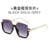 Sunglasses 2022 Men's Double Beam Large Frame Anti Blue-Ray Retro Glasses Ins Lower Semi-Rimless Square For Women