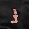 A-Z Baguette Lettera iniziale Ciondolo Charm Uomo Donna Zircone Gioielli Hip Hop Con 3 MM 24 pollici Oro Argento Oro rosa Catena a corda