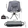 Camp Furniture Portable Rotatable Base Oxford Cloth Aluminum Alloy Folding Beach Chair For Fishing Camping And Garden