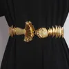 Gürtel 2022 Neue Designer Gürtel Für Frauen Hohe Qualität Luxus Marke Weibliche Elastische Gold Gürtel Damen Taille Fisch Metall Kleid bund T221028