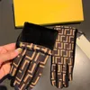 Beş Parmak Eldivenleri Kadın Tasarımcı Deri Eldiven Ming Moda Peluş Dokunmatik Ekran Koyun Dinleri Eller Kış Sıcak Kutu