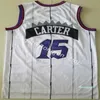 1998-99 Retro Mitchell Ness Vince 15 Carter Basketball Jerseys Tracy 1 McGrady Man Purple White Black Mesh Vintage Stitched