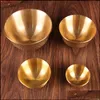 Bulaşık tabakları altın çekiç brass içme kase kalınlaşan uğurlu haraç 4 boyutları gravür kutsal su bardağı Budist evler hediye deko dh2zu