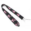 Breast Cancer Awareness Pink Ribbon Cell Phone Straps Neck Lanyard Keychain Fit Mobile Phone Camera ID Badge Holder Hang Rope Strap Keyring