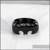 Cluster Rings Cluster Rings Mens Classic Simple Creative Design Bat Shape Party Hip Hop Gift Ring Drop Delivery 2022 Bijoux Dhwdm