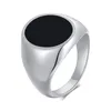 Cluster Rings Oval Ring Male Classic Stainless Steel Jewelry Wedding Anniversary Gift For Men