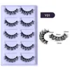 Handmade Reusable Multilayer False Eyelashes 5 Pairs Set SOft & Vivid Curly Crisscross Thick Mink Fake Lashes Full Strip Lash 8 Models DHL