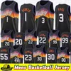 2021 Men Devin Booker DeAndre Ayton Chris Paul Basketball Jerseys Mikal Bridges City Black Crowder Saric Jalen Smith Johnson Carter