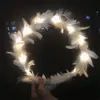 Factory Party Favor Light Up Headband LED Feather Headbands Luminous Festival Hair Piece Party Accessories for Women and Girls KD1