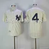 Proword Air01 Vintage 3 Babe Ruth Jersey 7 Mantle 4 Lou Gehrig 5 Joe DiMaggio Weiß Creme Grau Retro Baseball