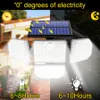 Solar Wall Lights Outdoor 182led 112LED Lamp with Adjustable Heads Security Flood Light IP65 Waterproof 3 Working Modes