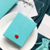 Heart Pendants Designer Lover Necklaces 3 Colors Woman Luxury Jewelry 925 Silver T Chains Womens Neckwear Party Wedding Blue Necklaces