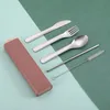 Utensil Trade Travel Utensil محمولة 5pcs Sainless Steel Knife Spoon Spoon Straw Straw and Cleaning Brush Kit with Case RRC230