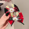 16030 Neonate Natale Hairclip Golden Antler Velvet Bowknot Barrettes Kids Duck Beak Clip Bambini Bow Barrette