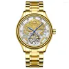 Polshorloges fngeen heren top luxe gouden polshorloge waterdichte automatische mechanische horloges Dragon Diamond Tourbillon Clock Relogi7741876
