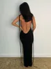 Casual Dresses Ladies Sexy Club Wear Y2K Clothes Pet HleeDeless Backless BodyCon Evening Party Maxi For Women 2022 Elegant Out2554