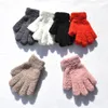 3 sizes Warm Baby Gloves Plush Children Girls Mittens Solid Thicken Kids Boy Furry Soft Glove Christmas Kids Adult Gift for 3-6Y 5-11Y and adults