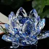 Dekorativa figurer Crystal Lotus Glass Figure Paperweight Prydnad Feng Shui Decor Collection 60mm presenter souvenir