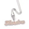 Hiphop A-Z aangepaste kleine letters hanger ketting Bling T Zirkoon 18K echte vergulde sieraden