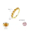 New Luxury Color Gemstone 18k Gold Plated Ring Women Jewelry Fashion Exquisite S925 Silver Ring Charming Accessories Gift