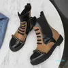 Buty europejskie i amerykańskie fan moda proste buty Dopasowanie kolorów okrągłe głowica punkowa płasko z Chelsea Boots Women 220913