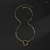 Chains Trend 14k Gold Necklaces Stainless Steel Natural Stone Clavicle Chain Pendants Jewelry For Women Charm Birthday Gifts