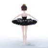 Stage Draag draaiende balletpop speelgoed voor kinderen Verjaardag Kerstcadeau in Black Swan Pancake Dress Tutu