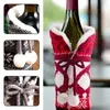 크리스마스 장식 1pcs 스웨터 와인 병 커버 크리스마스 파티 칼라 및 버튼 코트 디자인 드레스 세트