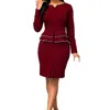 Two Piece Dress 2pcs/Set Skirt Suits Women Outfits Ladies Long Sleeve V Neck Blouse Tight Hip Skinny Set Business Suit