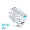 Cell Phone Chargers 65W GaN PD fast charging mobile phone charger European/American/ British/Korean/Australian computer adapter