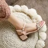 Sandals Tweed Shoes Designer Checkered Plaid Women Buckled Strap Beige Pink Blue Ochanmeb Sandles