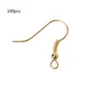 Hoopörhängen 100st Silver Gold Earring Hooks Ear Wires Hypo Allergeni DIY smyckesfynd E56A