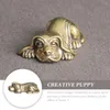 Dekorativa figurer Dog mässingsstaty Animal valpdekor figur Zodiac Shui feng miniatyr prydnadsskulptur kinesisk dekoration skrivbord